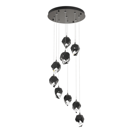 Chrysalis 9-Light Small Crystal Pendant - Dark Smoke - Black Polished Crystal by Hubbardton Forge