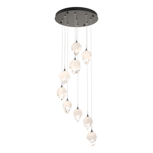 Chrysalis 9-Light Small Crystal Pendant - Dark Smoke - White Polished Crystal by Hubbardton Forge