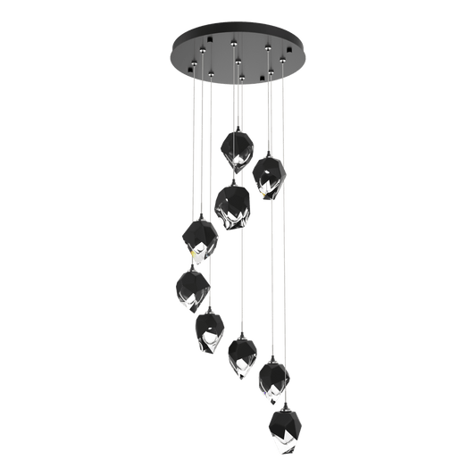 Chrysalis 9-Light Small Crystal Pendant - Ink - Black Polished Crystal by Hubbardton Forge