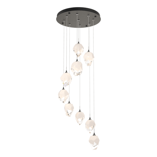 Chrysalis 9-Light Small Crystal Pendant - Natural Iron - White Polished Crystal by Hubbardton Forge