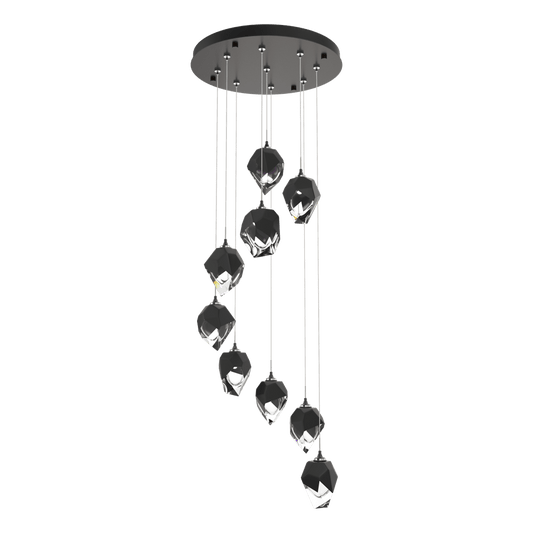 Chrysalis 9-Light Small Crystal Pendant - Oil Rubbed Bronze - Black Polished Crystal by Hubbardton Forge
