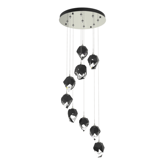 Chrysalis 9-Light Small Crystal Pendant - Sterling - Black Polished Crystal by Hubbardton Forge