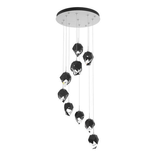 Chrysalis 9-Light Small Crystal Pendant - White - Black Polished Crystal by Hubbardton Forge