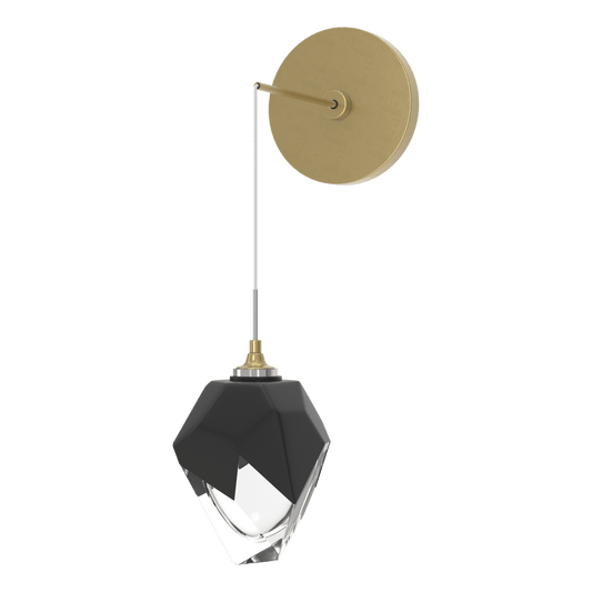 Chrysalis Small Low Voltage Sconce - Modern Brass - Black Polished Crystal by Hubbardton Forge