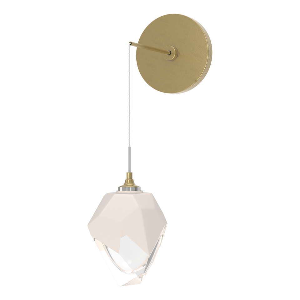 Chrysalis Small Low Voltage Sconce - Modern Brass - White Polished Crystal by Hubbardton Forge