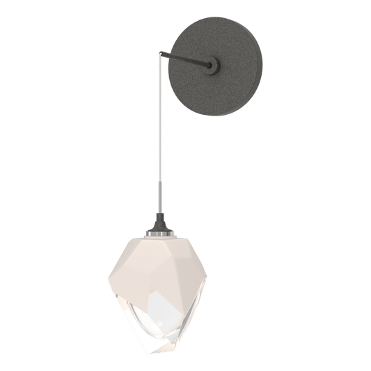 Chrysalis Small Low Voltage Sconce - Natural Iron - White Polished Crystal by Hubbardton Forge