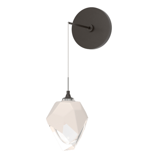 Chrysalis Small Low Voltage Sconce - Oil Rubbed Bronze - White Polished Crystal by Hubbardton Forge