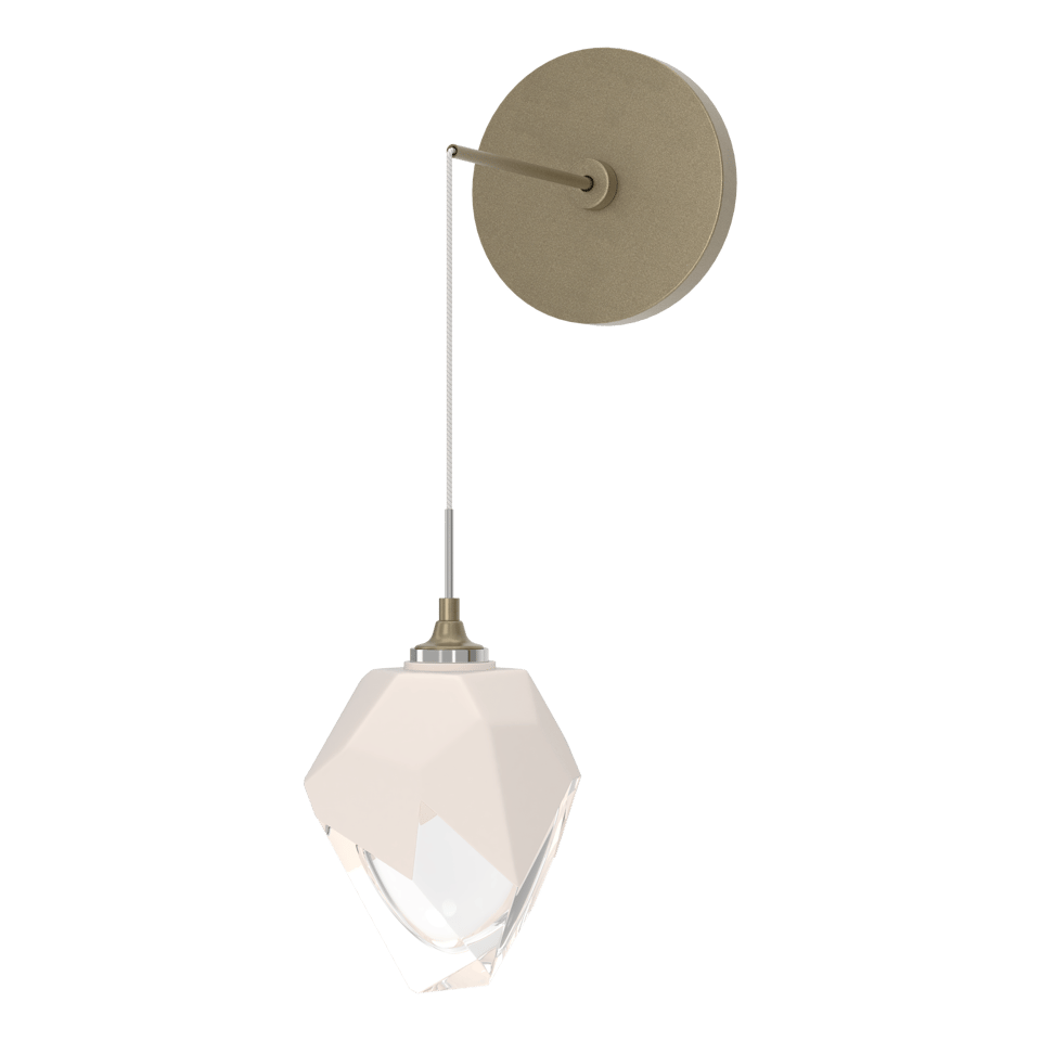 Chrysalis Small Low Voltage Sconce - Soft Gold - White Polished Crystal by Hubbardton Forge