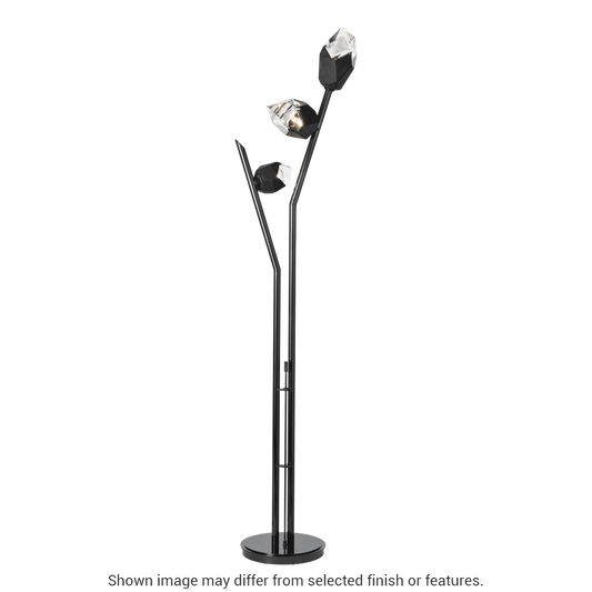 Chrysalis Torchiere - White - White Polished Crystal by Hubbardton Forge