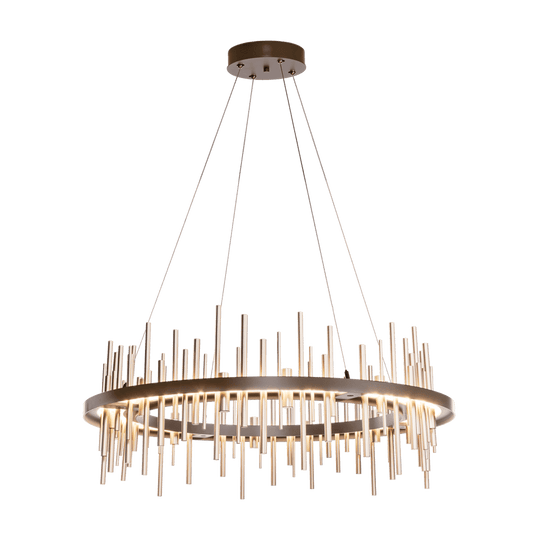 Cityscape Circular LED Pendant - Bronze - Soft Gold Accent by Hubbardton Forge