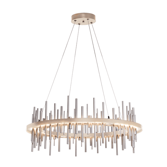Cityscape Circular LED Pendant - Soft Gold - Vintage Platinum Accent by Hubbardton Forge