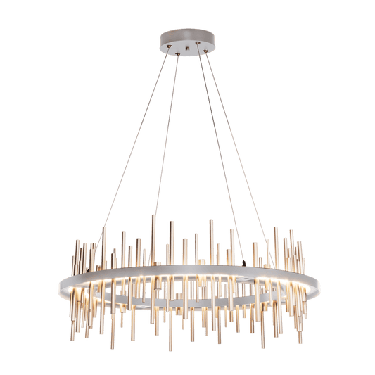 Cityscape Circular LED Pendant - Vintage Platinum - Soft Gold Accent by Hubbardton Forge