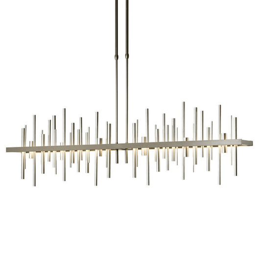 Cityscape Large LED Pendant - Dark Smoke - Vintage Platinum Accent by Hubbardton Forge
