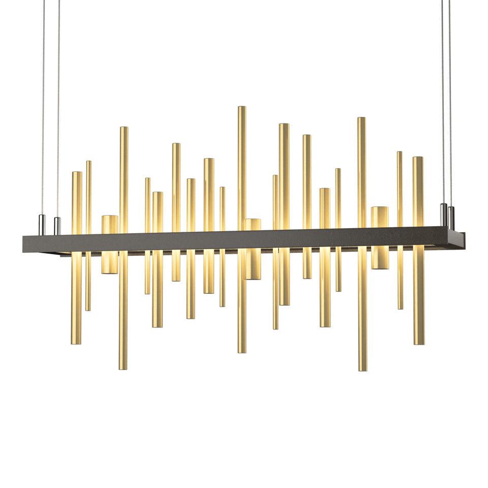 Cityscape LED Pendant - Dark Smoke - Modern Brass Accent by Hubbardton Forge