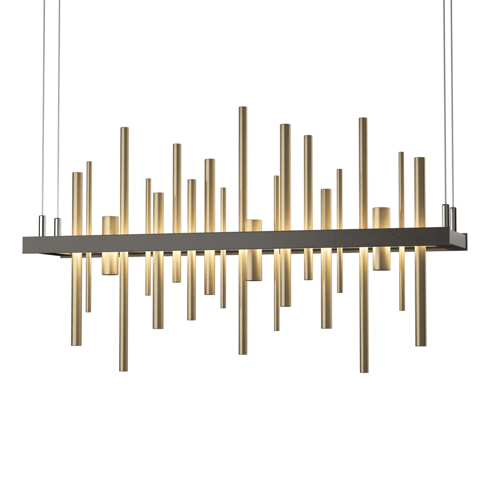 Cityscape LED Pendant - Dark Smoke - Soft Gold Accent by Hubbardton Forge