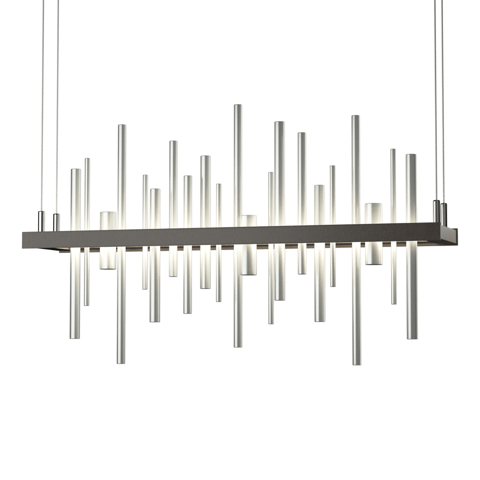 Cityscape LED Pendant - Dark Smoke - Vintage Platinum Accent by Hubbardton Forge