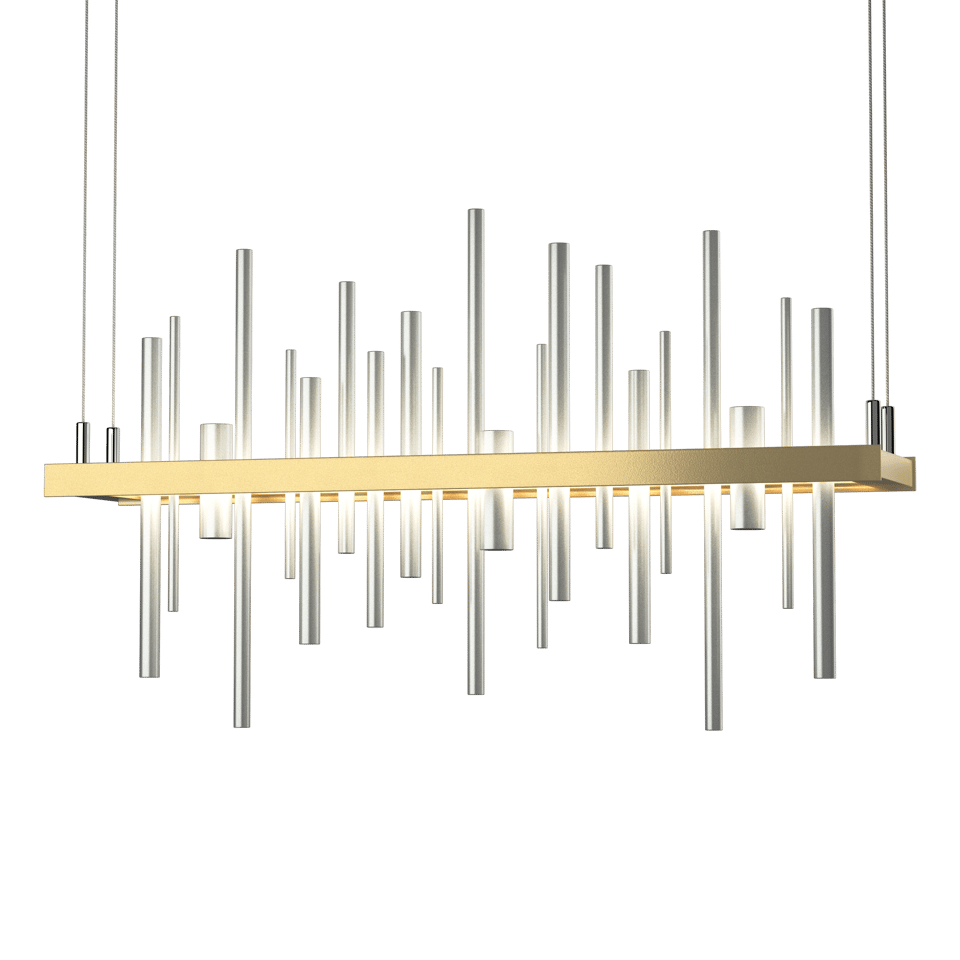 Cityscape LED Pendant - Modern Brass - Vintage Platinum Accent by Hubbardton Forge