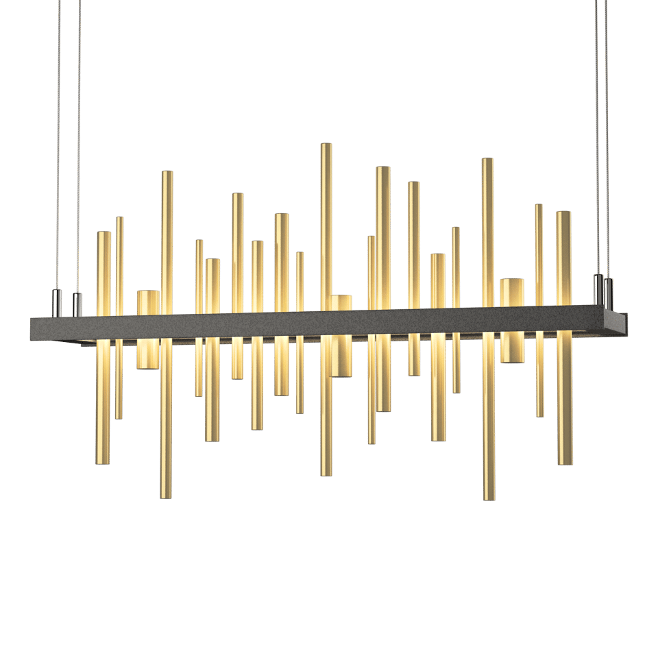 Cityscape LED Pendant - Natural Iron - Modern Brass Accent by Hubbardton Forge