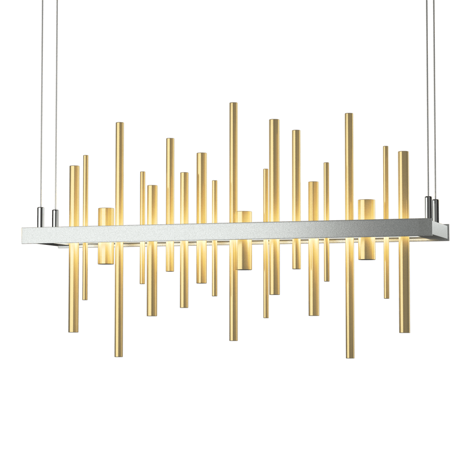 Cityscape LED Pendant - Vintage Platinum - Modern Brass Accent by Hubbardton Forge