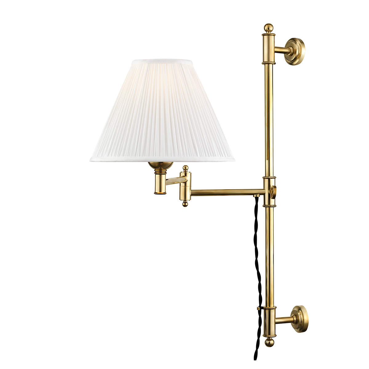 Classic No.1 Plug-In Sconce - Aged Brass by Hudson Valley Lighting