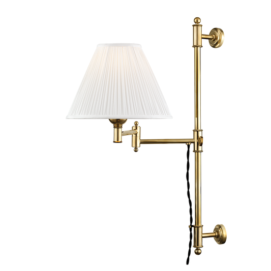 Classic No.1 Plug-In Sconce - Aged Brass by Hudson Valley Lighting