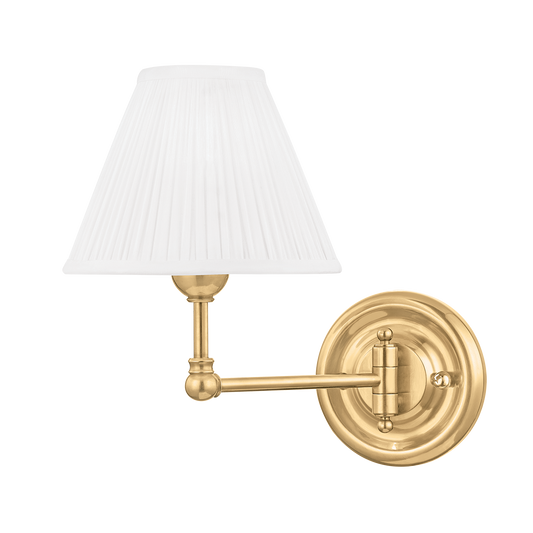 Classic No.1 Wall Sconce - 1-Light - Aged Brass by Hudson Valley Lighting