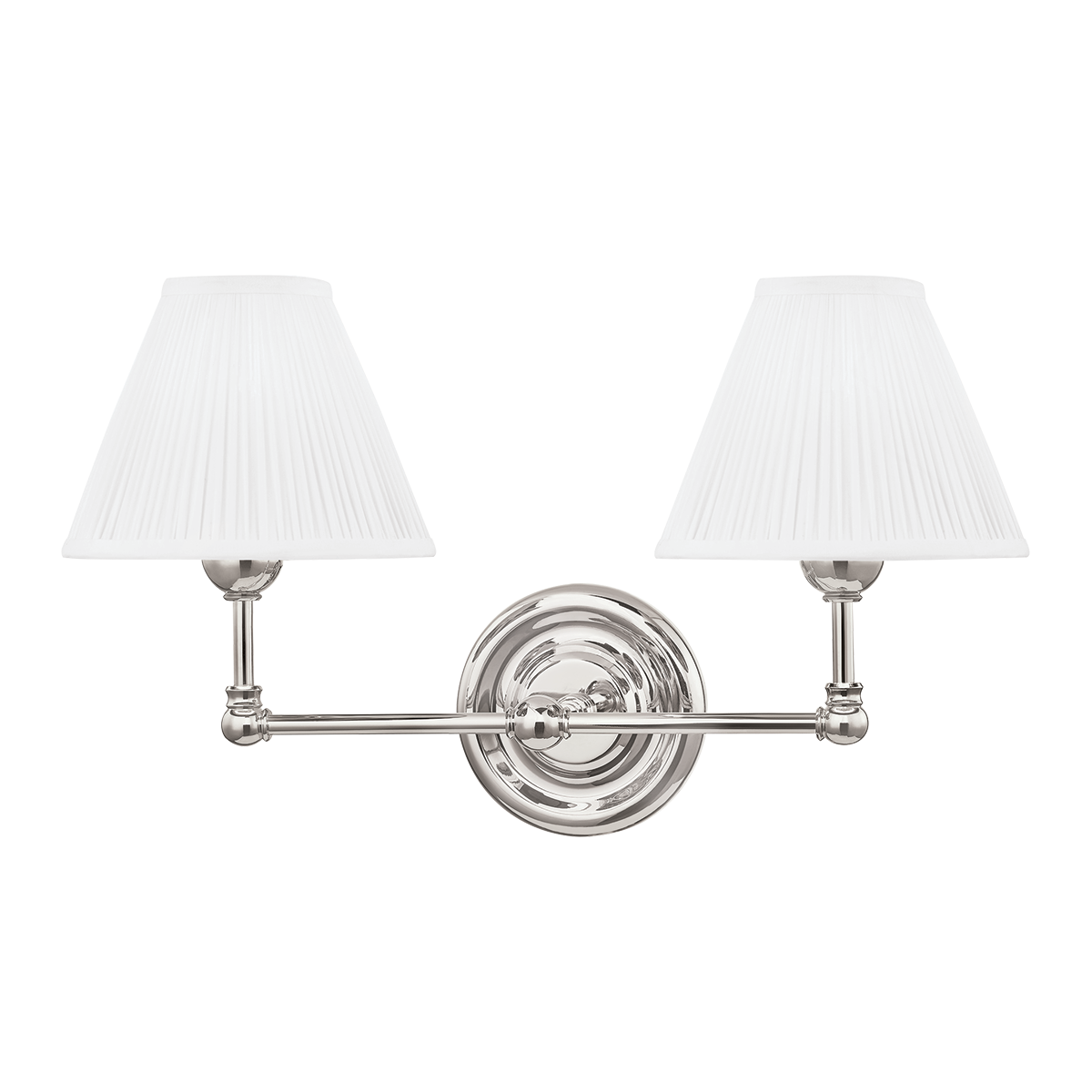 Classic No.1 Wall Sconce - 2-Light - Polished Nickel by Hudson Valley Lighting