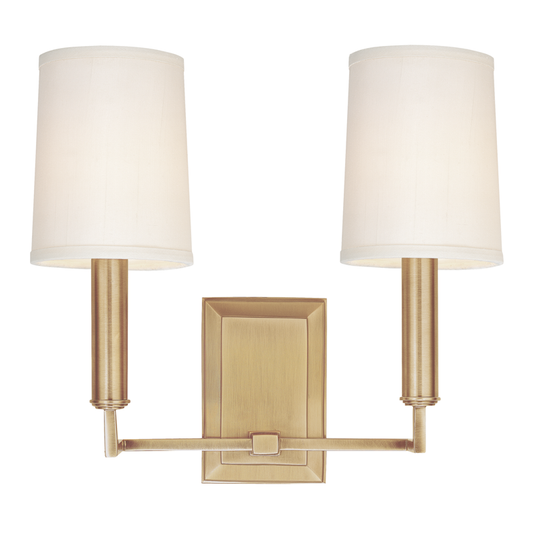 Clinton Wall Sconce - 2-Light - Aged Brass by Hudson Valley Lighting