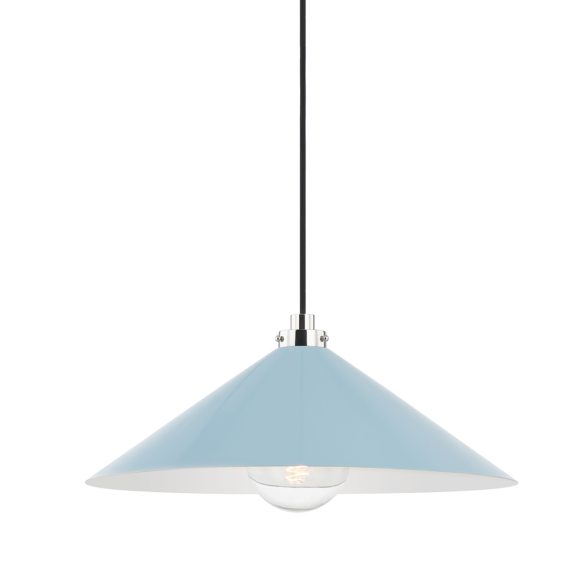 Clivedon Large Pendant - Polished Nickel/Blue Bird by Hudson Valley Lighting