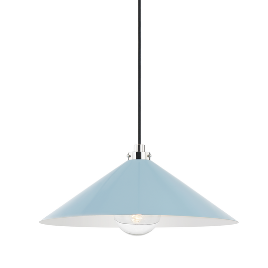 Clivedon Large Pendant - Polished Nickel/Blue Bird by Hudson Valley Lighting