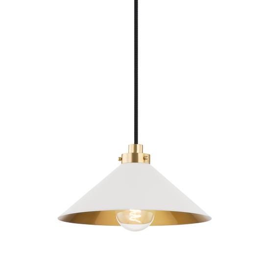 Clivedon Pendant - Aged Brass/Off White by Hudson Valley Lighting