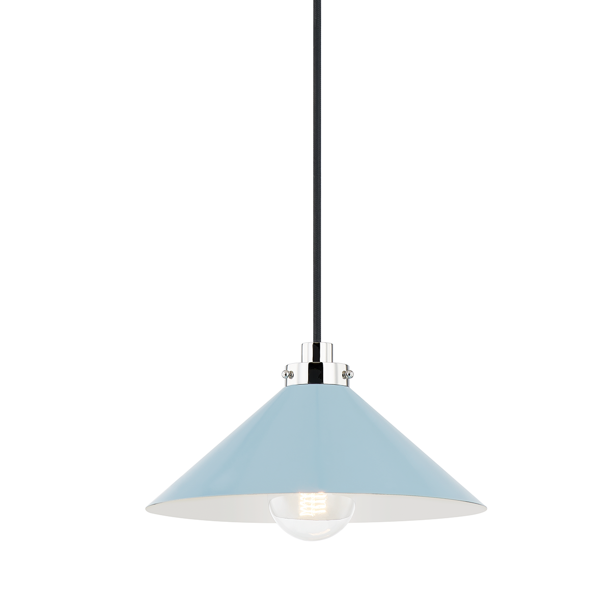 Clivedon Pendant - Polished Nickel/Blue Bird by Hudson Valley Lighting