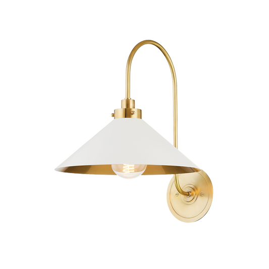 Clivedon Wall Sconce - Aged Brass/Off White by Hudson Valley Lighting