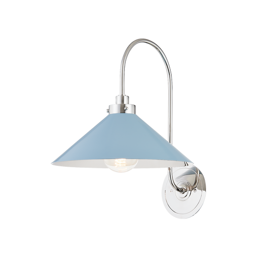 Clivedon Wall Sconce - Polished Nickel/Blue Bird by Hudson Valley Lighting