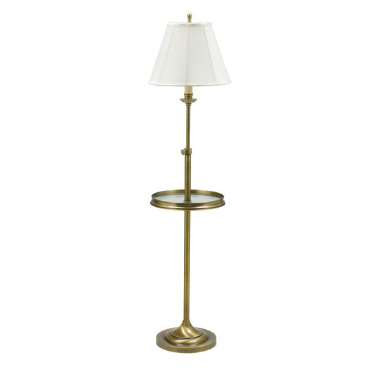 Club Adjustable Floor Lamp with Table - CL202-AB - Antique Brass by House of Troy