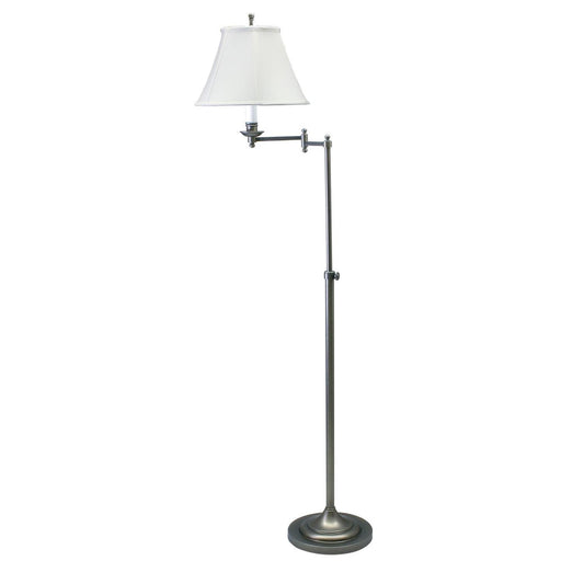 Club Adjustable Swing Arm Floor Lamp - CL200-AS - Antique Silver by House of Troy