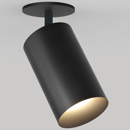 CM1 Monopoint Adjustable Spot Light - New Construction - Black Obsidian/Black Baffle - 40 Degrees - 3000K by Lucifer Lighting