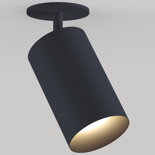 CM1 Monopoint Adjustable Spot Light - New Construction - Black Powder Coat/Black Baffle - 40 Degrees - Warm Dim (2900K-1800K) by Lucifer Lighting