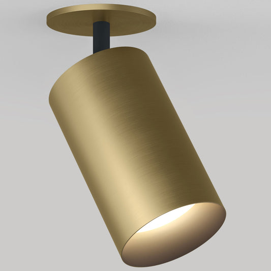 CM1 Monopoint Adjustable Spot Light - New Construction - Brushed Cast Brass/Black Baffle - 15 Degrees - 2700K by Lucifer Lighting