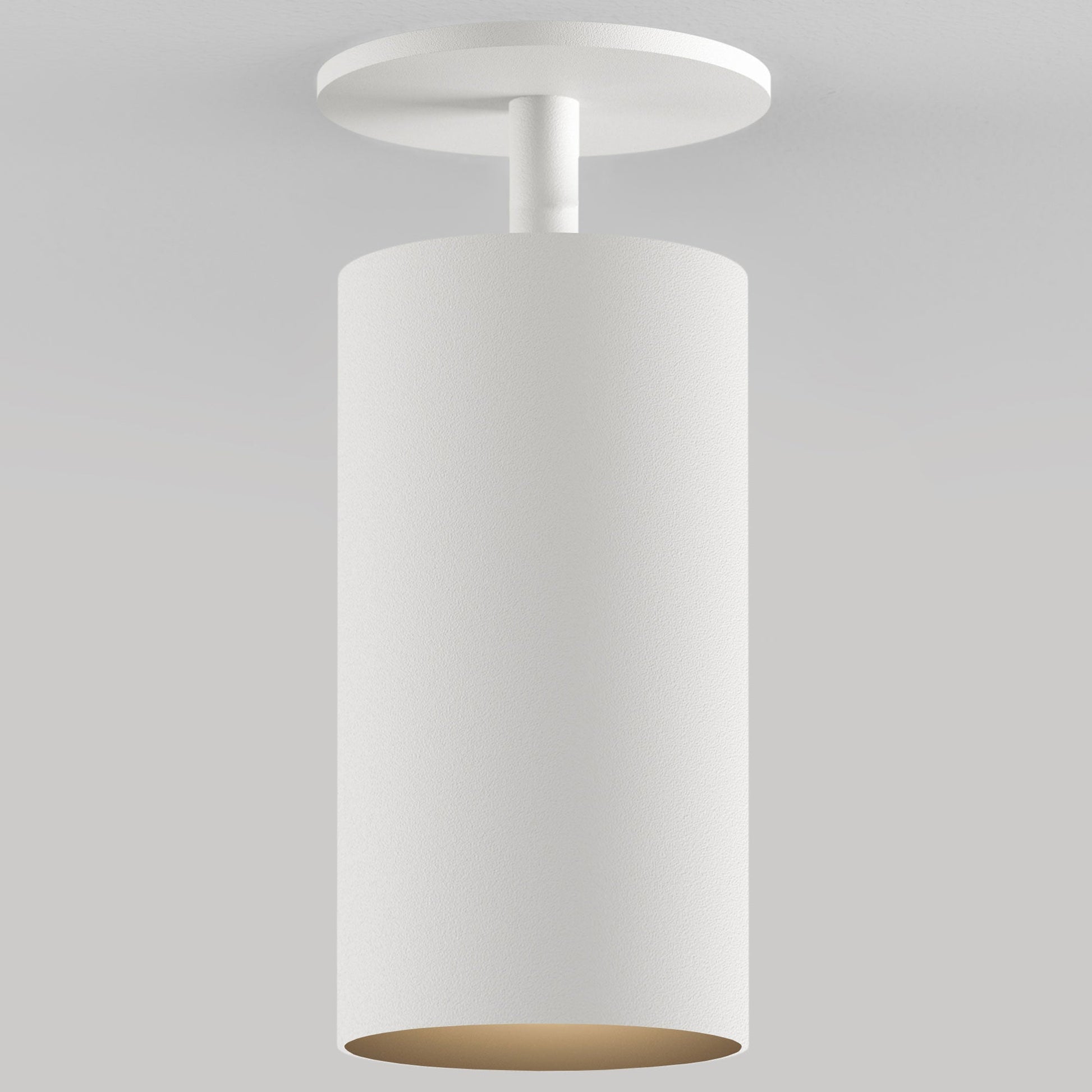 CM1 Outdoor Monopoint Fixed Ceiling Light - New Construction - White Powder Coat/Black Baffle - 40 Degrees - 3000K by Lucifer Lighting