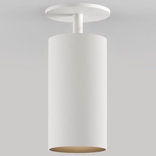 CM1 Outdoor Monopoint Fixed Ceiling Light - New Construction - White Powder Coat/Black Baffle - 40 Degrees - 3000K by Lucifer Lighting