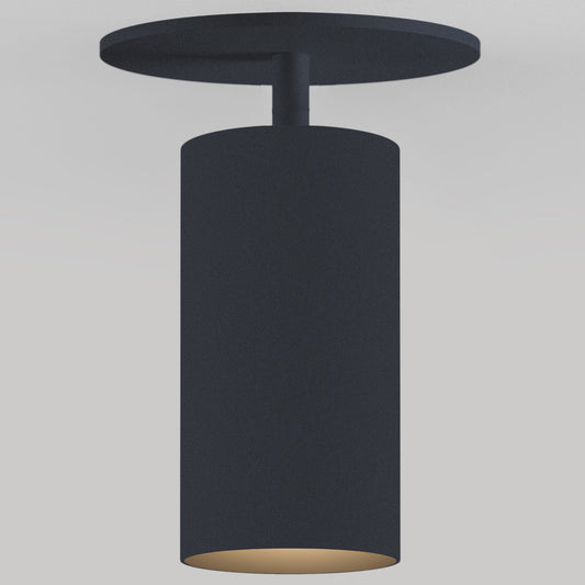 CM1 Outdoor Monopoint Fixed Ceiling Light - Remodel - Black Powder Coat/Black Baffle - 40 Degrees - 3000K by Lucifer Lighting