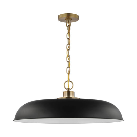 Colony - 1 Light - Large Pendant - Matte Black with Burnished Brass - Satco 60-7487