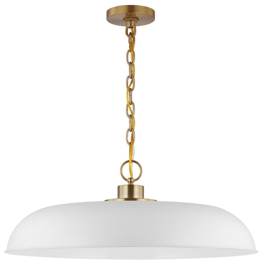 Colony - 1 Light - Large Pendant - Matte White with Burnished Brass - Satco 60-7486