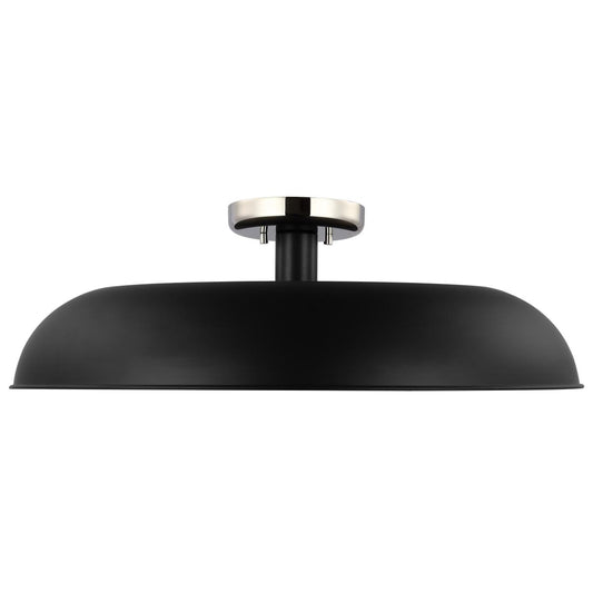 Colony - 1 Light - Large Semi-Flush Mount Fixture - Matte Black with Polished Nickel - Satco 60-7498