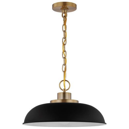 Colony - 1 Light - Small Pendant - Matte Black with Burnished Brass - Satco 60-7481