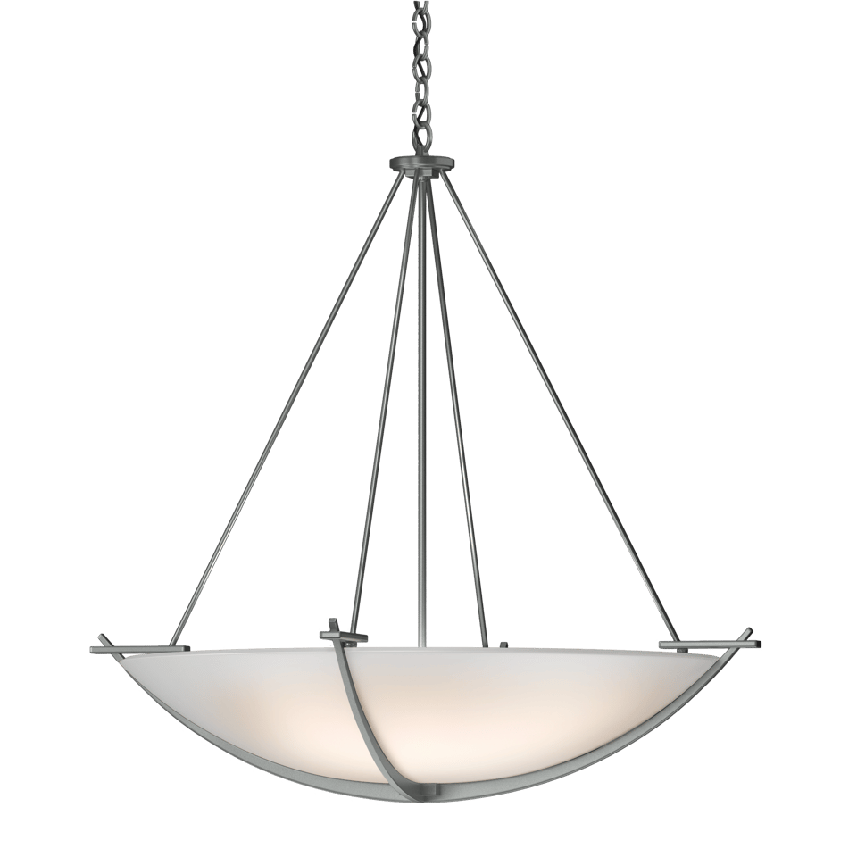 Compass Large Scale Pendant - Vintage Platinum - Opal Glass by Hubbardton Forge