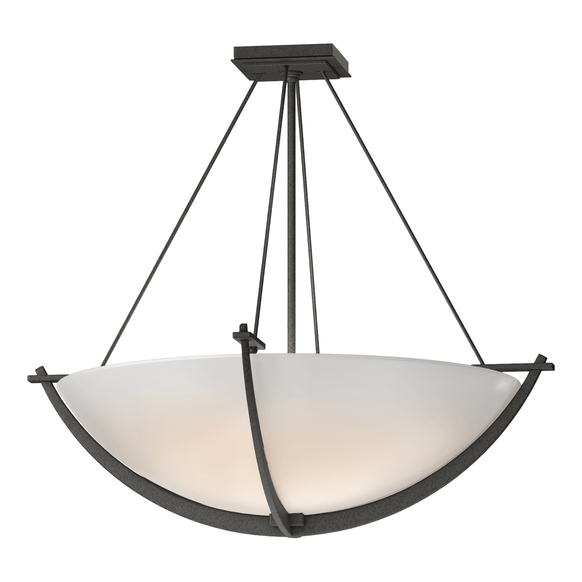 Compass Large Semi-Flush - Natural Iron - Opal Glass by Hubbardton Forge