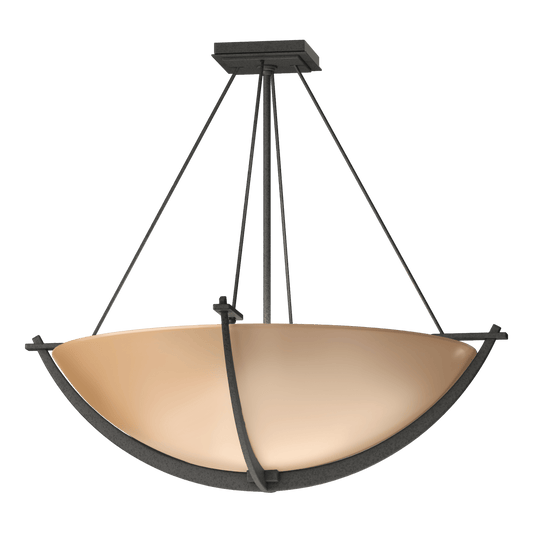 Compass Large Semi-Flush - Natural Iron - Sand Glass by Hubbardton Forge