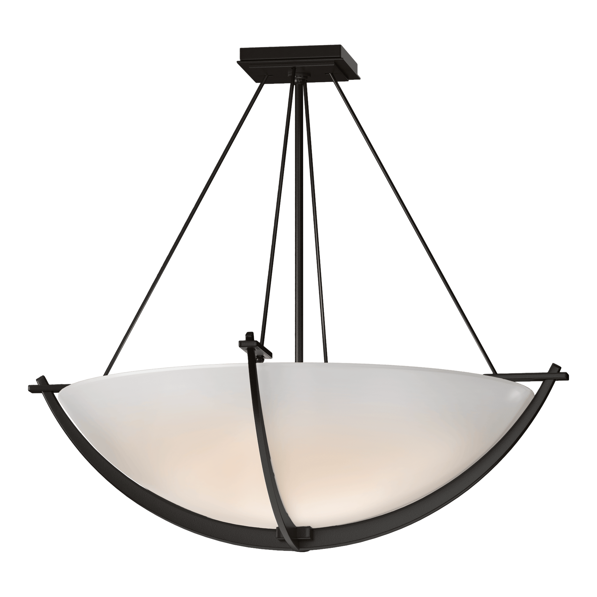 Compass Large Semi-Flush - Oil Rubbed Bronze - Opal Glass by Hubbardton Forge